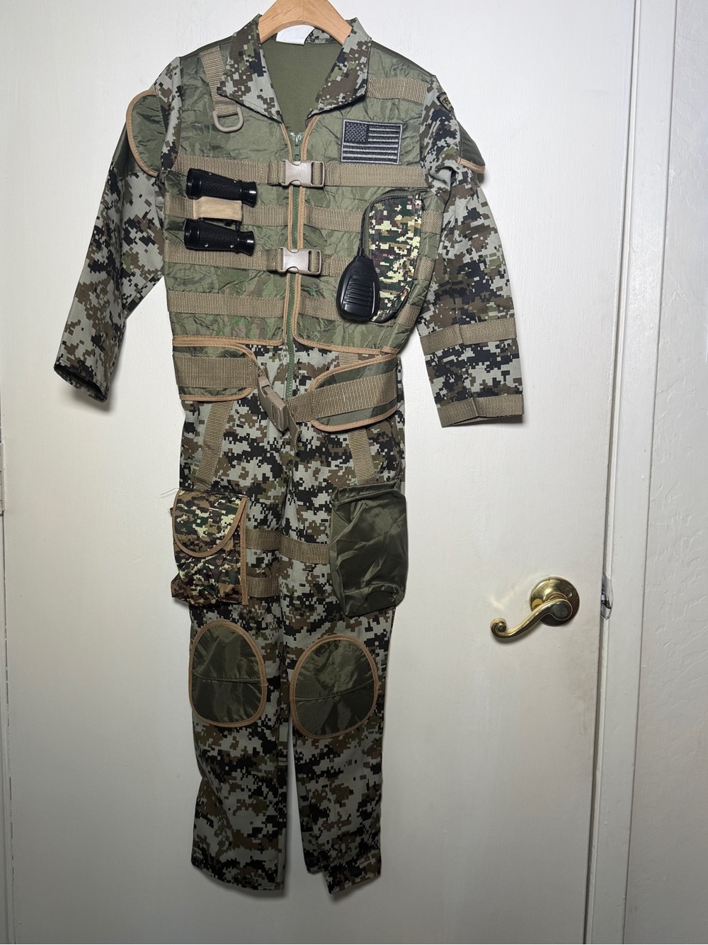 Teetot & Co. Kids Tactical Camo Costume - Olive Green Digital Camouflage sz 7/8
